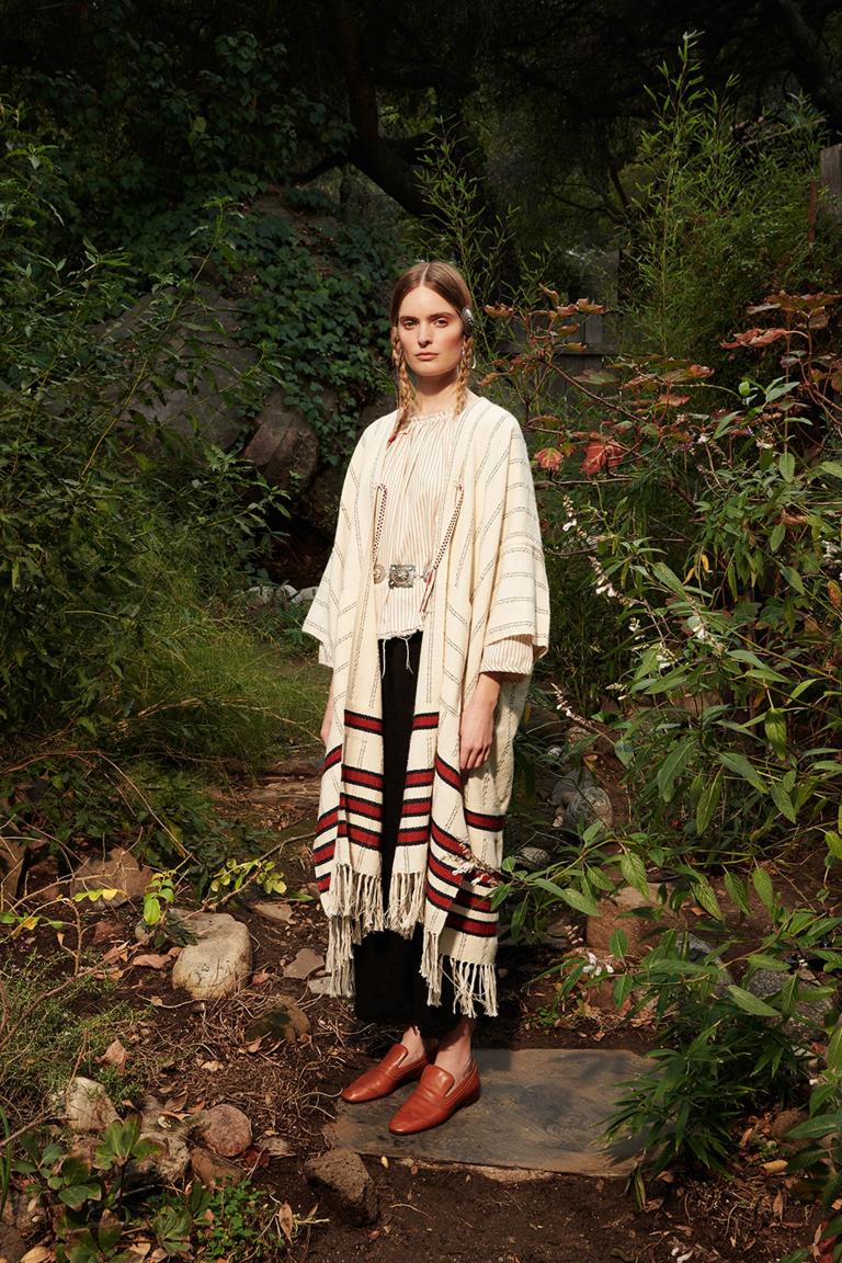 Hand woven coat made exclusively for Raquel Allegra