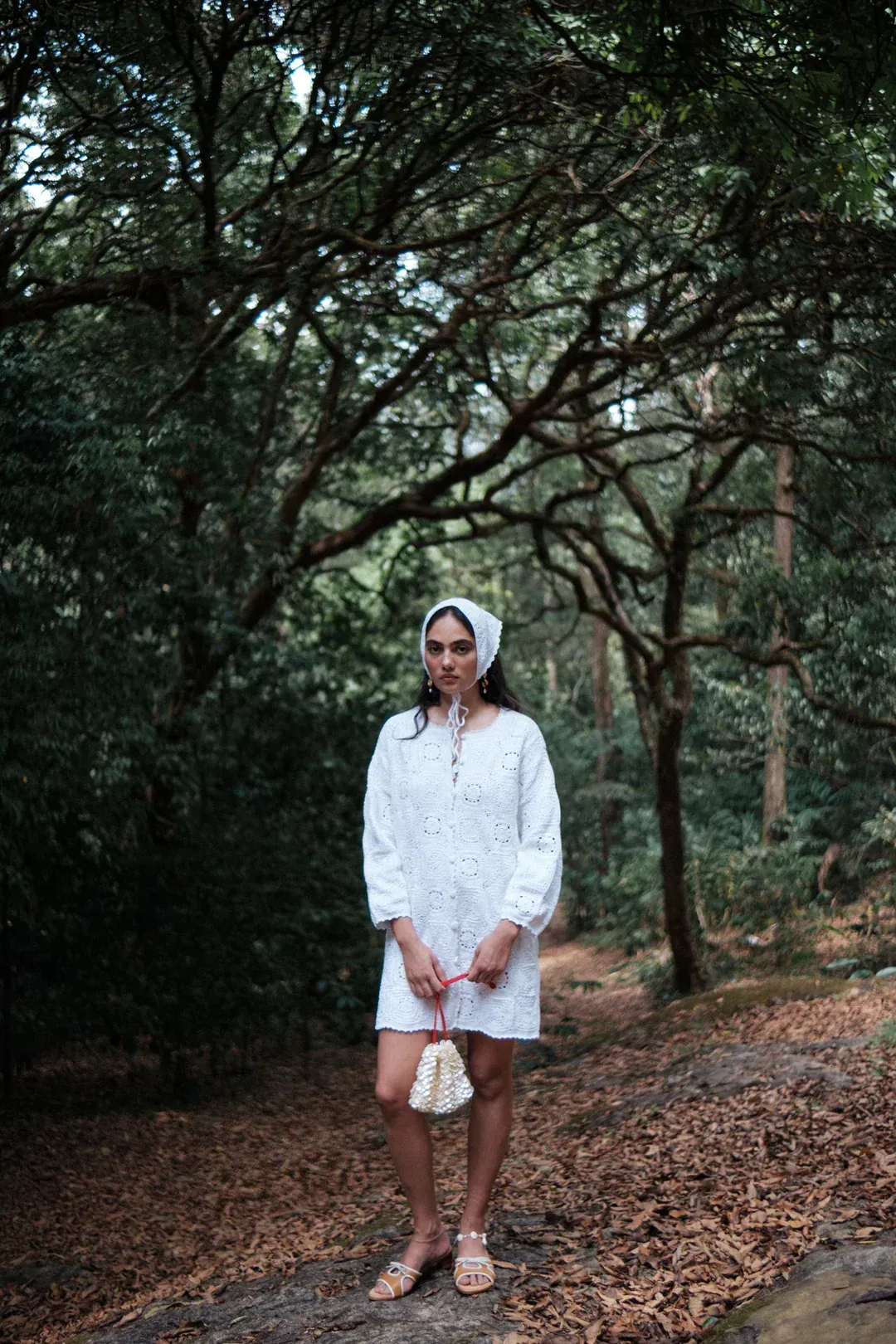White hand-embroidered cotton dress