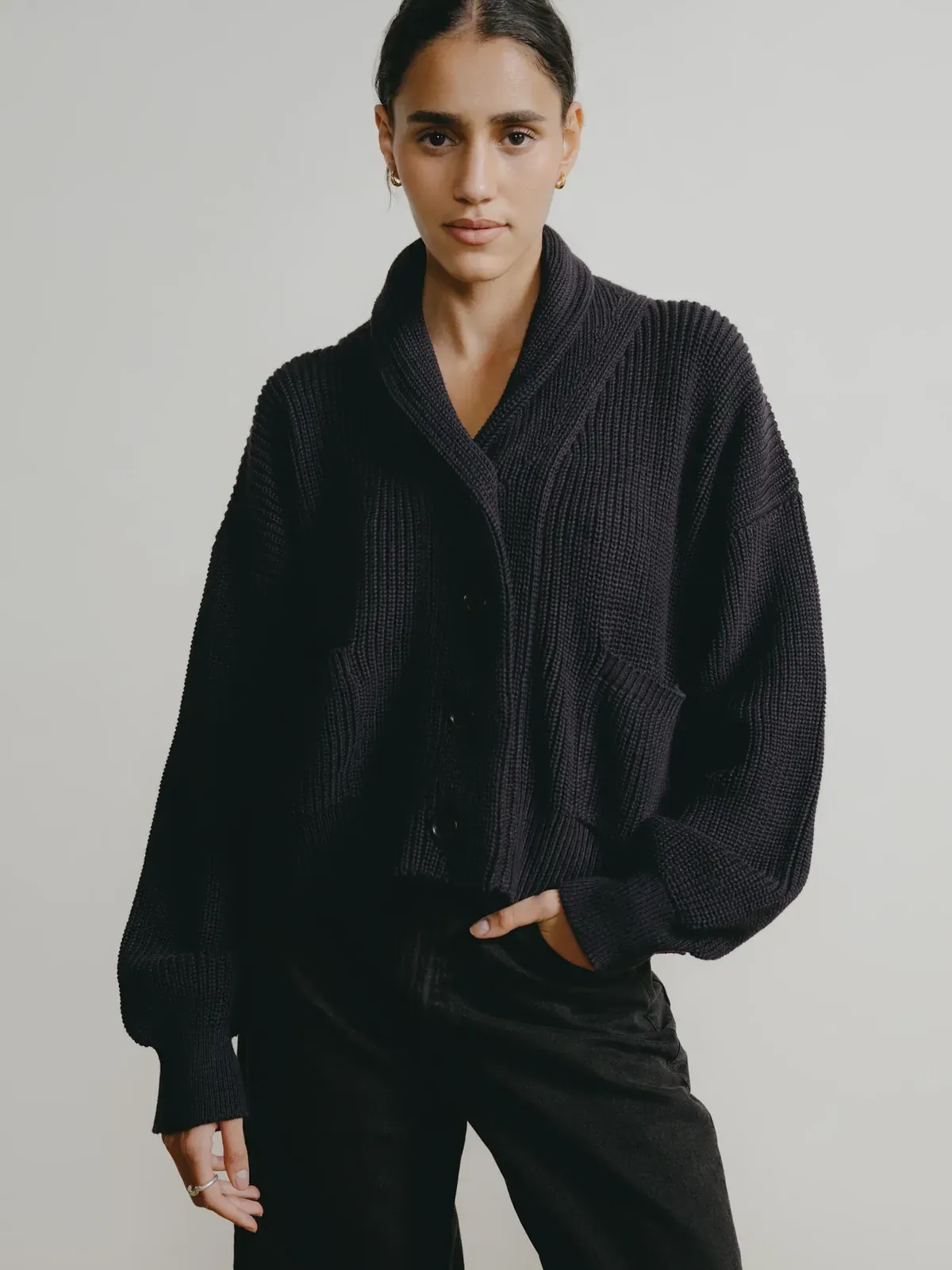 OZMA Spring 2025 — shawl collar cardigan